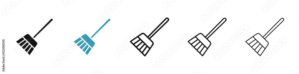 Broom icon illustration vector symbol set