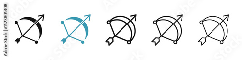 Bow arrow icon illustration vector symbol set