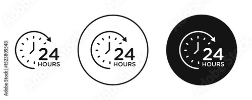24 hrs icon illustration vector symbol set
