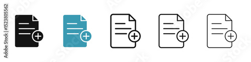 Add document icon illustration vector symbol set