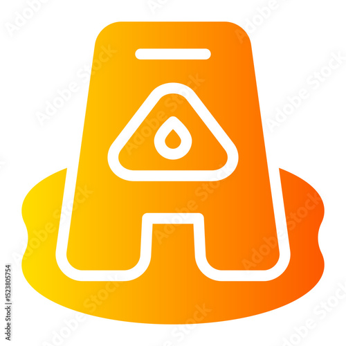 slippery sign gradient icon