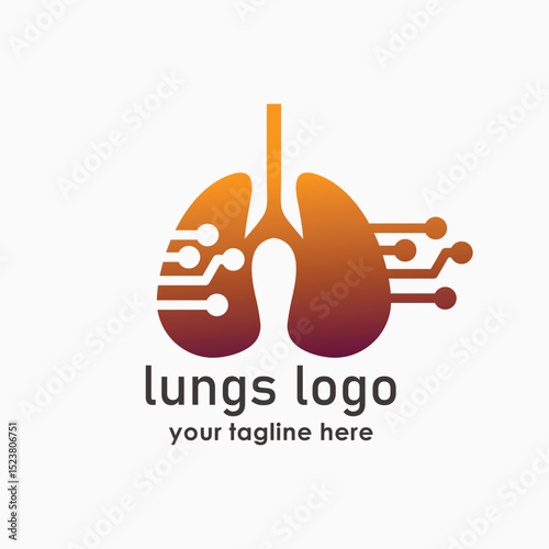 lungs logo icon design, healthy and technology logos, medical design inspiration