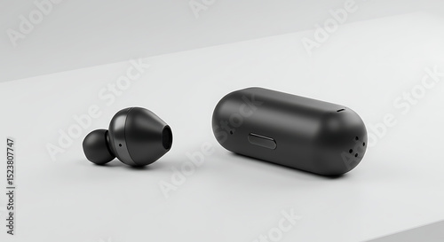 Sleek Wireless Earbuds and Charging Case Minimalist Design