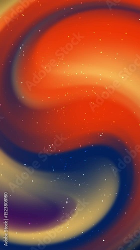 Blurry abstract featuring red, orange, and blue colors with dot particle effects. Suitable for marketing materials, backgrounds, and design projects in need of vibrant visuals.
