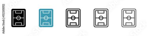 Football field line icon in art style vector