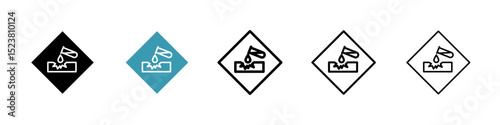 Corrosive substance line icon in art style vector