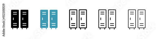 Locker line icon in art style vector