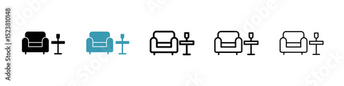 Lounge line icon in art style vector