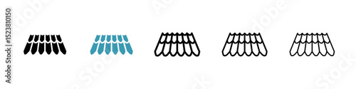 Roof tile line icon in art style vector