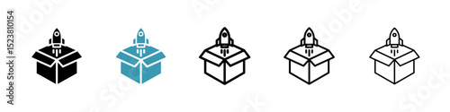 Product release line icon in art style vector