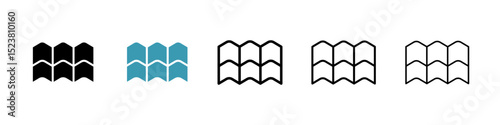 Roof tile line icon in art style vector