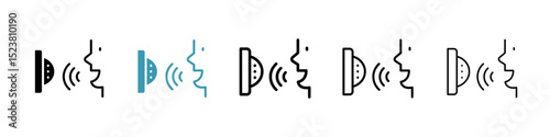 Voice control line icon in art style vector