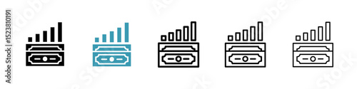 capital gain line icon in art style vector