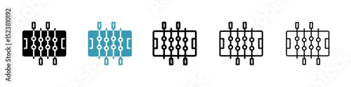 Foosball line icon in art style vector