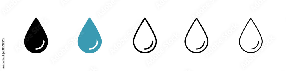 Water drop line icon in art style vector