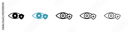 Vision insurance line icon in art style vector