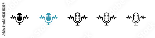Voice recognition line icon in art style vector