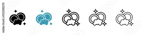 Washing dishes line icon in art style vector