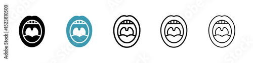 Tonsillitis line icon in art style vector