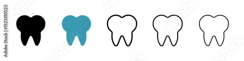Tooth line icon in art style vector