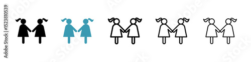 Twin line icon in art style vector