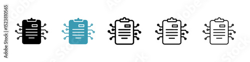 Smart contract line icon in art style vector