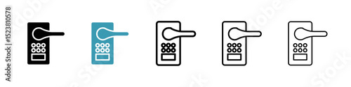 Smart lock line icon in art style vector