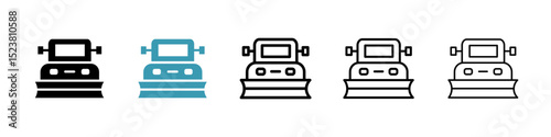 Snowplow line icon in art style vector