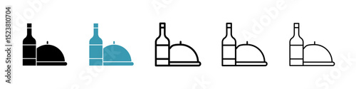 Room service line icon in art style vector