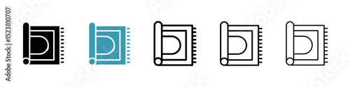 Rugs line icon in art style vector