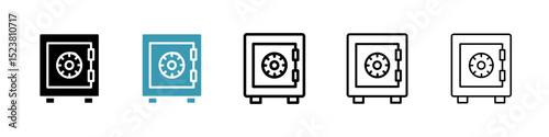 Safe line icon in art style vector