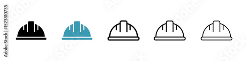 Safety helmet line icon in art style vector