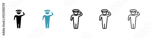 Salute line icon in art style vector