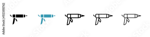 Sealants gun line icon in art style vector