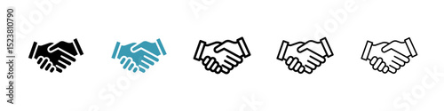 Shake hands line icon in art style vector