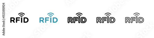RFID line icon in art style vector