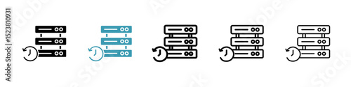 Real time data line icon in art style vector