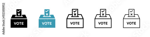 Referendum line icon in art style vector