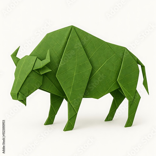 origami leaf art bull