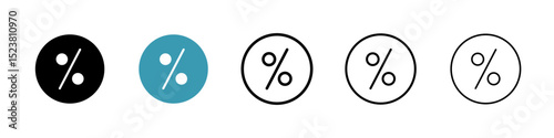 Percent line icon in art style vector