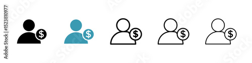 Personal loan line icon in art style vector