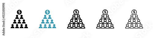 Ponzi scheme line icon in art style vector