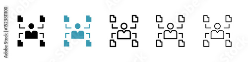 Multitask line icon in art style vector