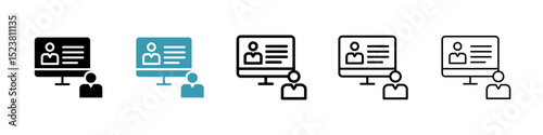 Online course line icon in art style vector