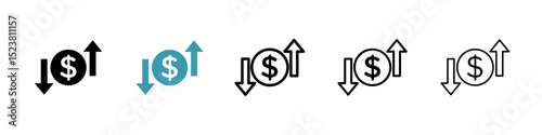 Operating profit loss line icon in art style vector