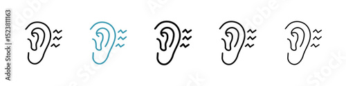 Otitis line icon in art style vector