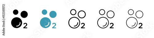 Oxygen O2 line icon in art style vector