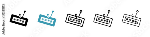 Password phishing line icon in art style vector