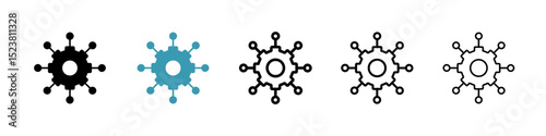Microservices line icon in art style vector