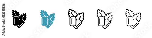 Mint gum line icon in art style vector